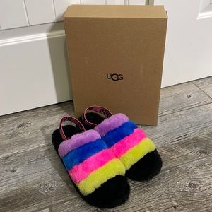 NWT&BOX UGG fluffy slides Size: 9